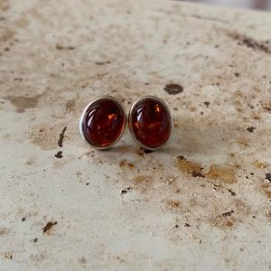 Amber, Sterling Silver Earrings